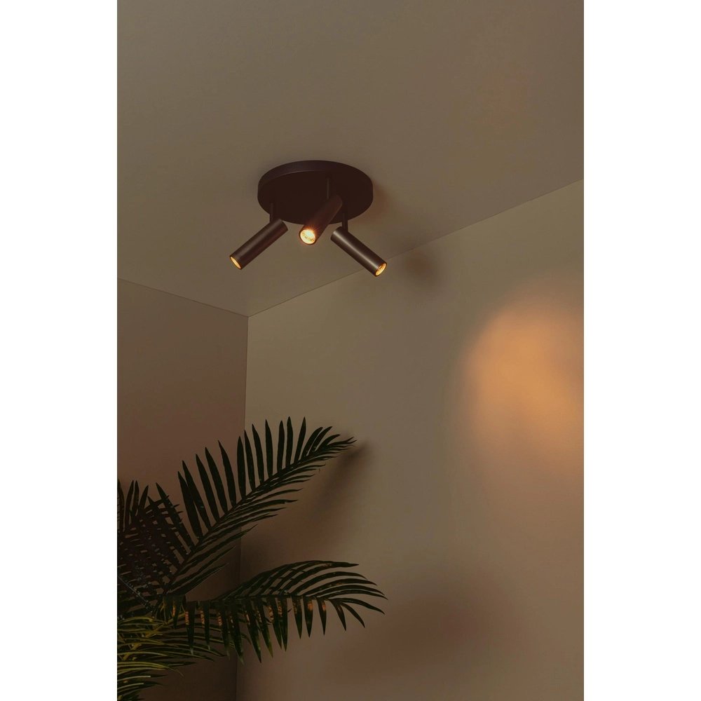 Strakke plafondlamp Grado 3-lichts metaalgrijs Lucide 5411212221735