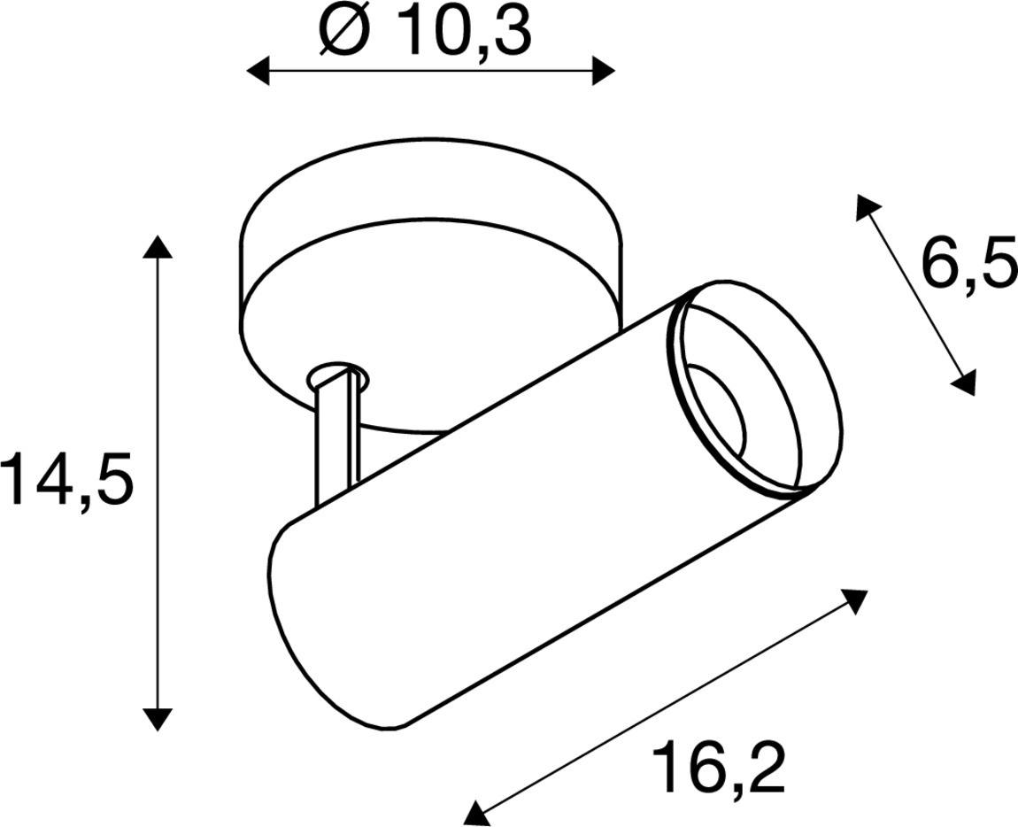 Opbouwspot Numinos S wit/zwart 2700K - 60gr SLV 4024163242547