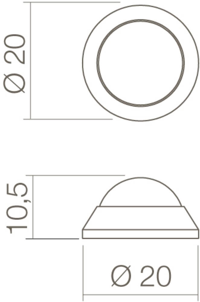 Deurstop bol Stelo wand Ø2cm wand Intersteel 8714186369241