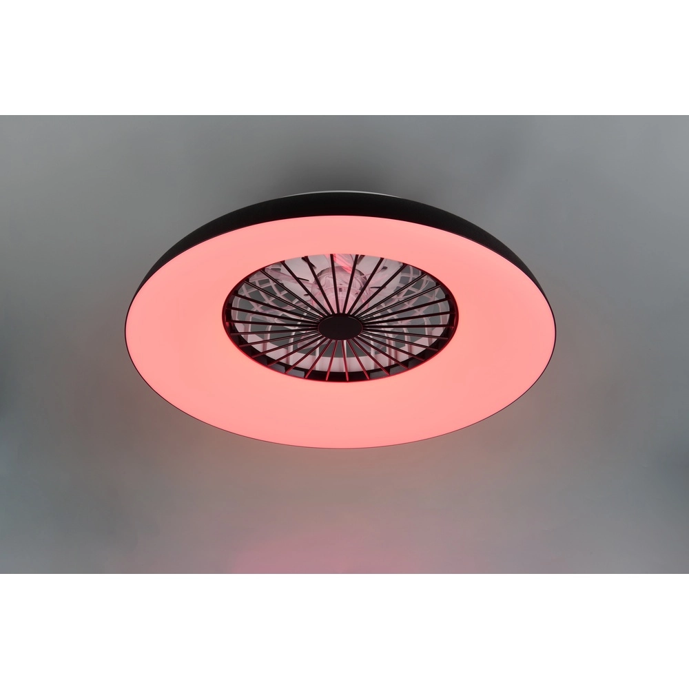 Design ventilator Svaerholt zwart Ø 60cm met RGB functie Trio 4017807688795