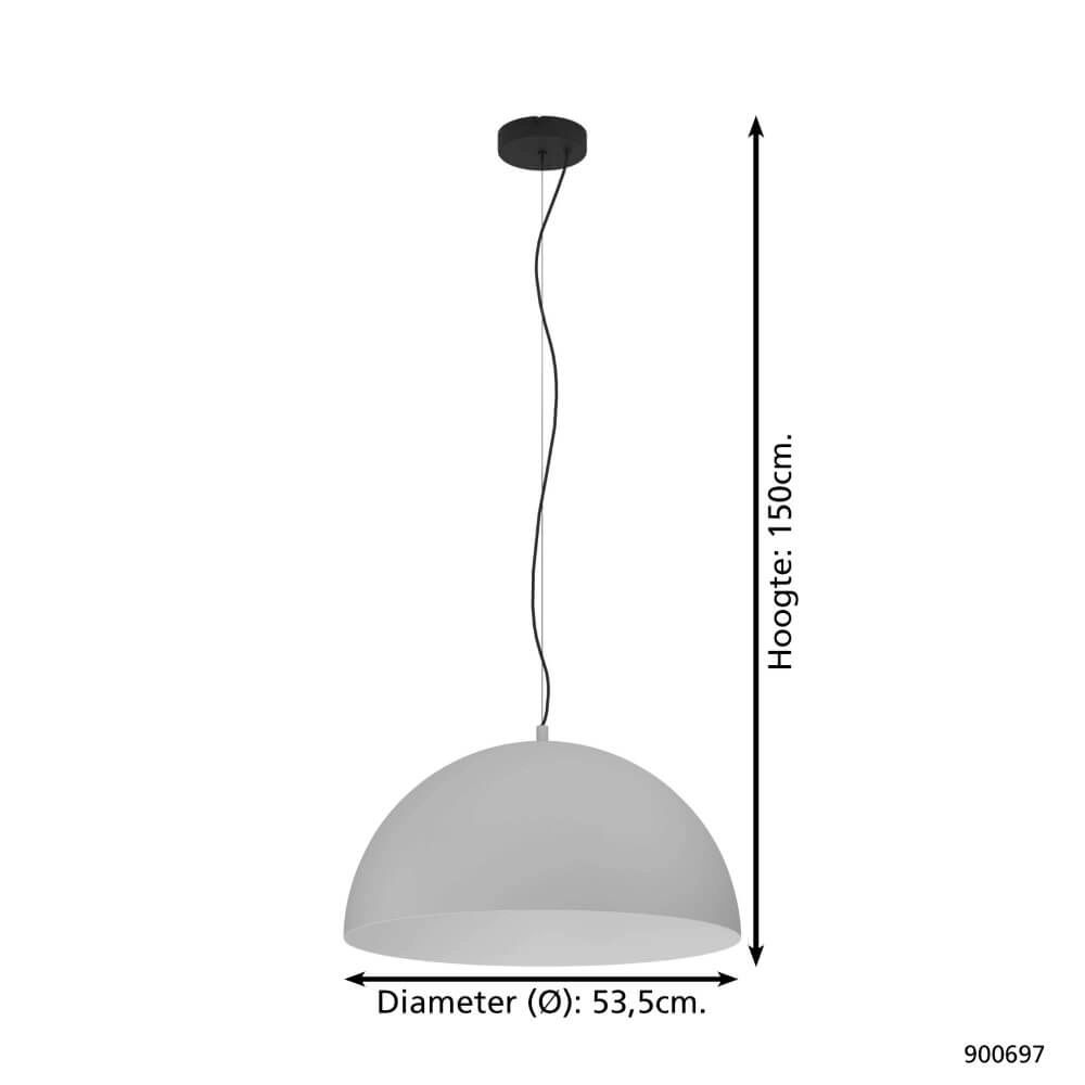 Lichtgrijze hanglamp Gaetano 1 Ø 53,5cm Eglo 9008606274239
