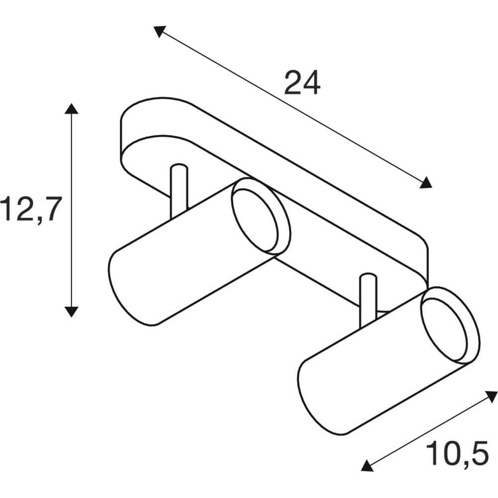 Opbouwspot Noblo wit 2-lichts instelbaar SLV 4024163300469