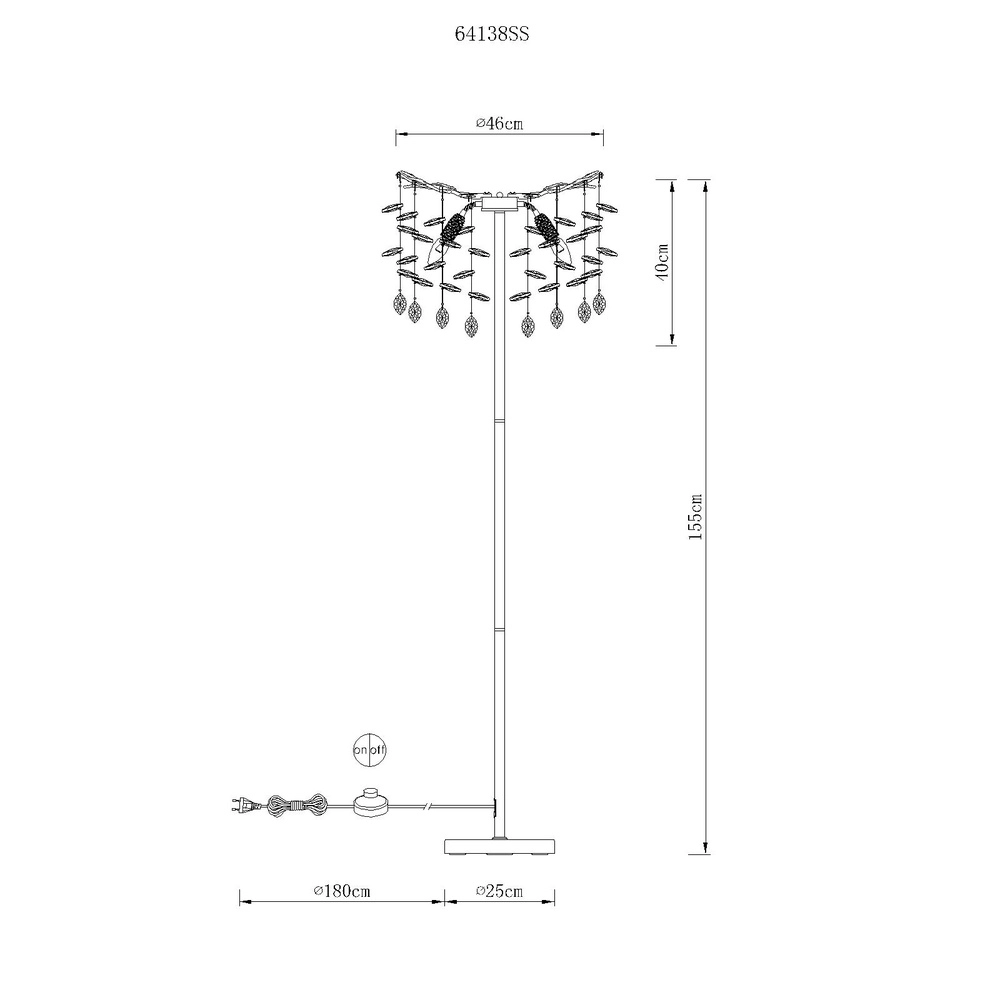 Vloerlamp Queena zilvergrijs Ø 46cm Globo 9007371531684