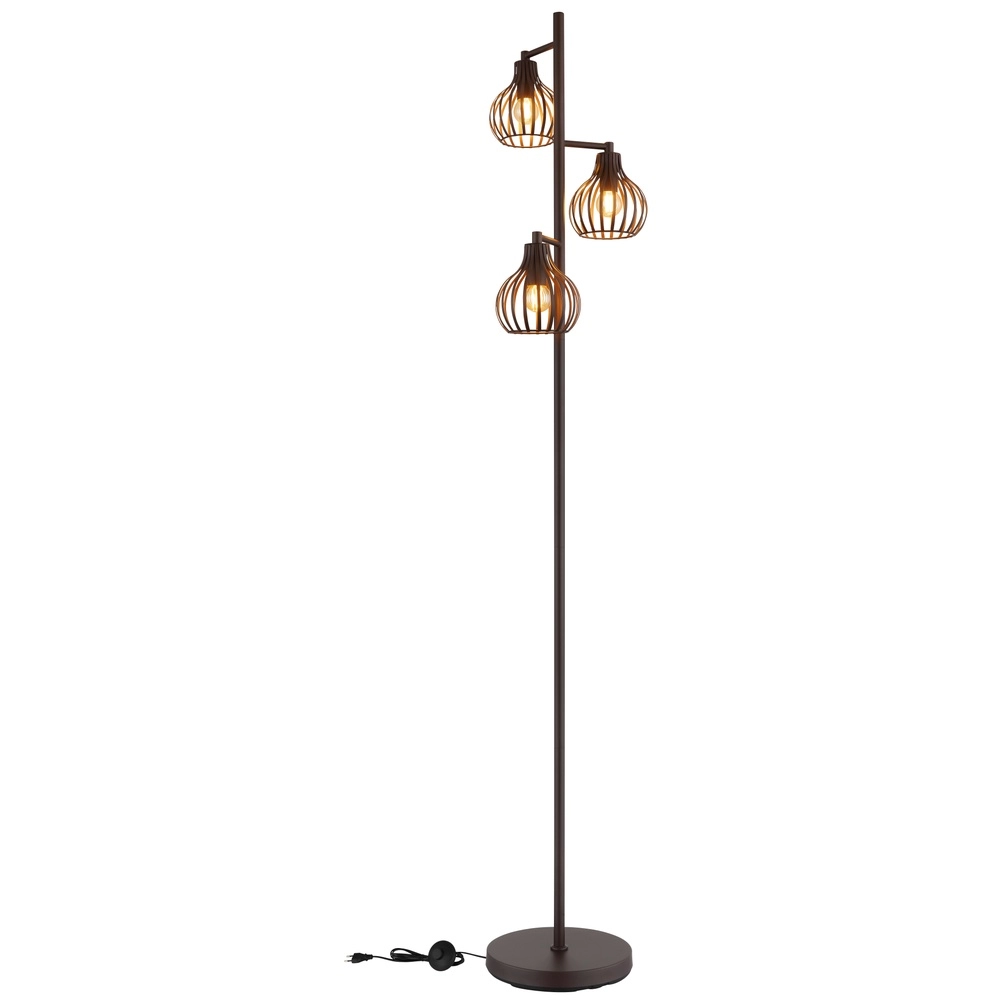 3-lichts vloerlamp Mateo roest bruin Globo 9007371569236