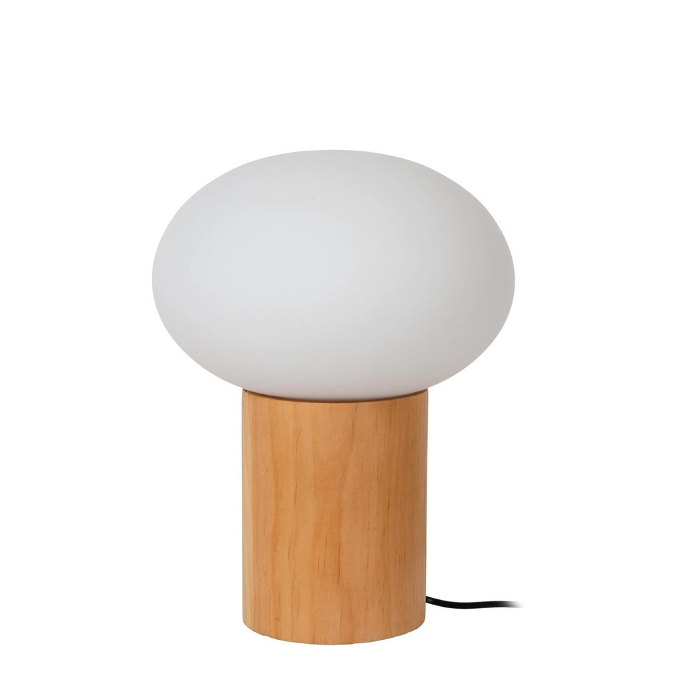 Scandinavische tafellamp Birtle hout met wit