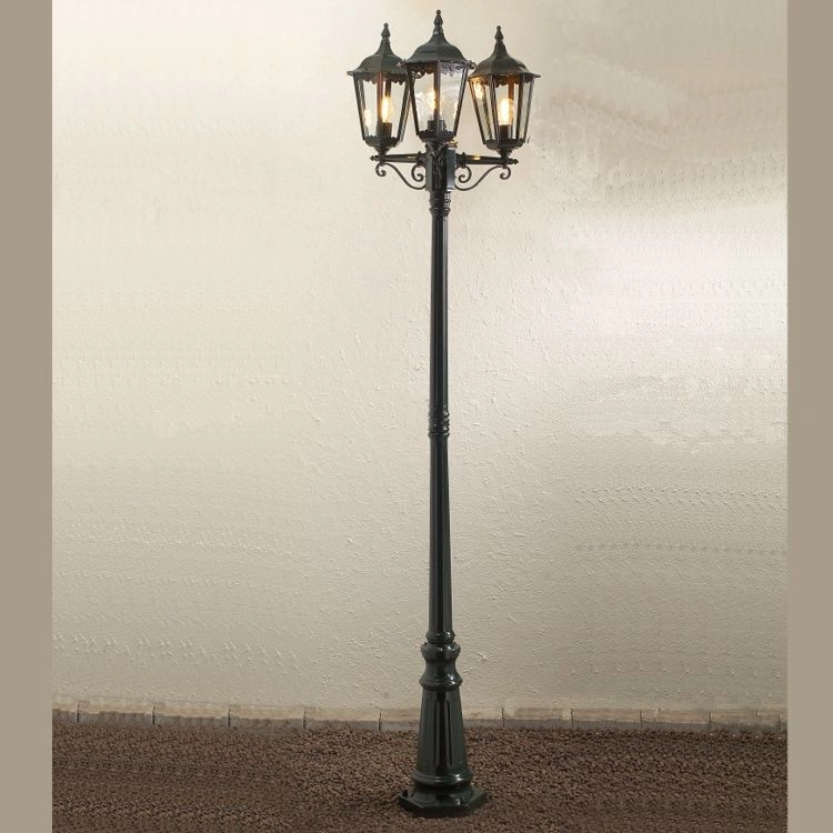 Klassieke buitenlantaarn Firenze 3-lichts groen KonstSmide 7318307217605