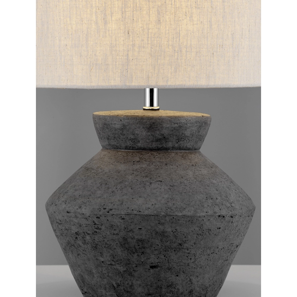 Tafellamp Plumage antraciet met crème kap Lyora 5212017468239