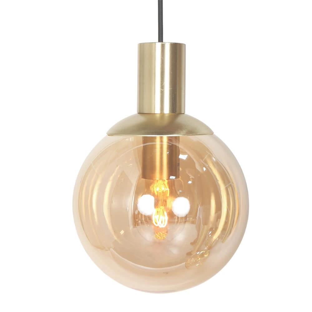 Vide hanglamp Bollique goud met amberglas Steinhauer 8712746173000