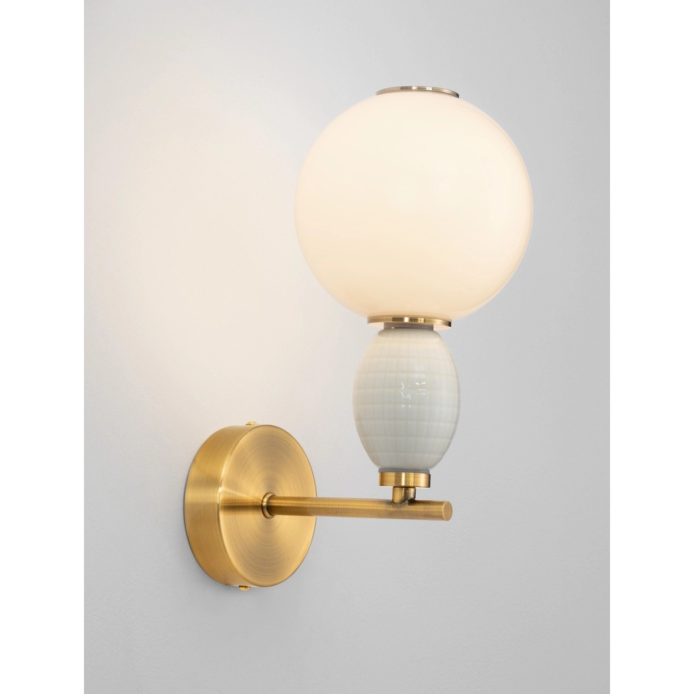 Wandlamp Obrie goud met wit Lyora 5212017484215