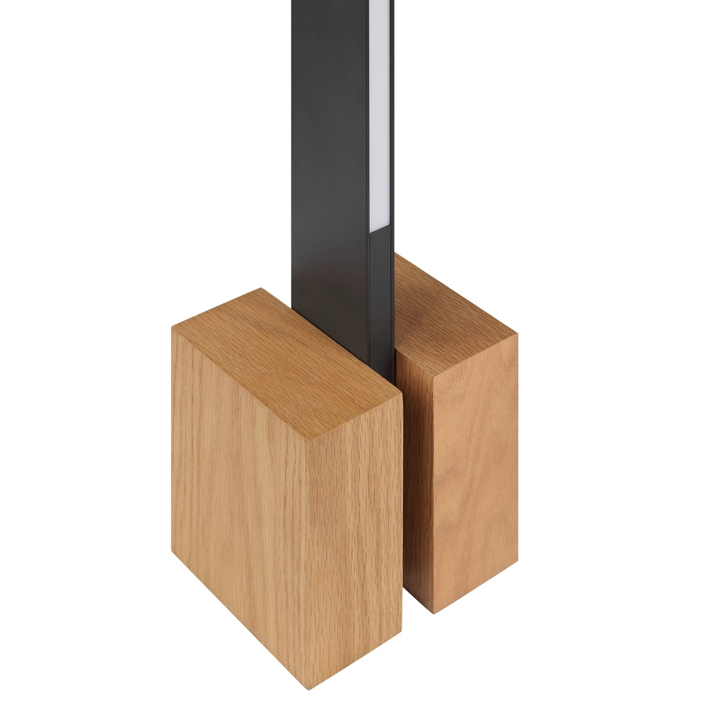 Design vloerlamp Streamline zwart met hout Brilliant 4004353463624