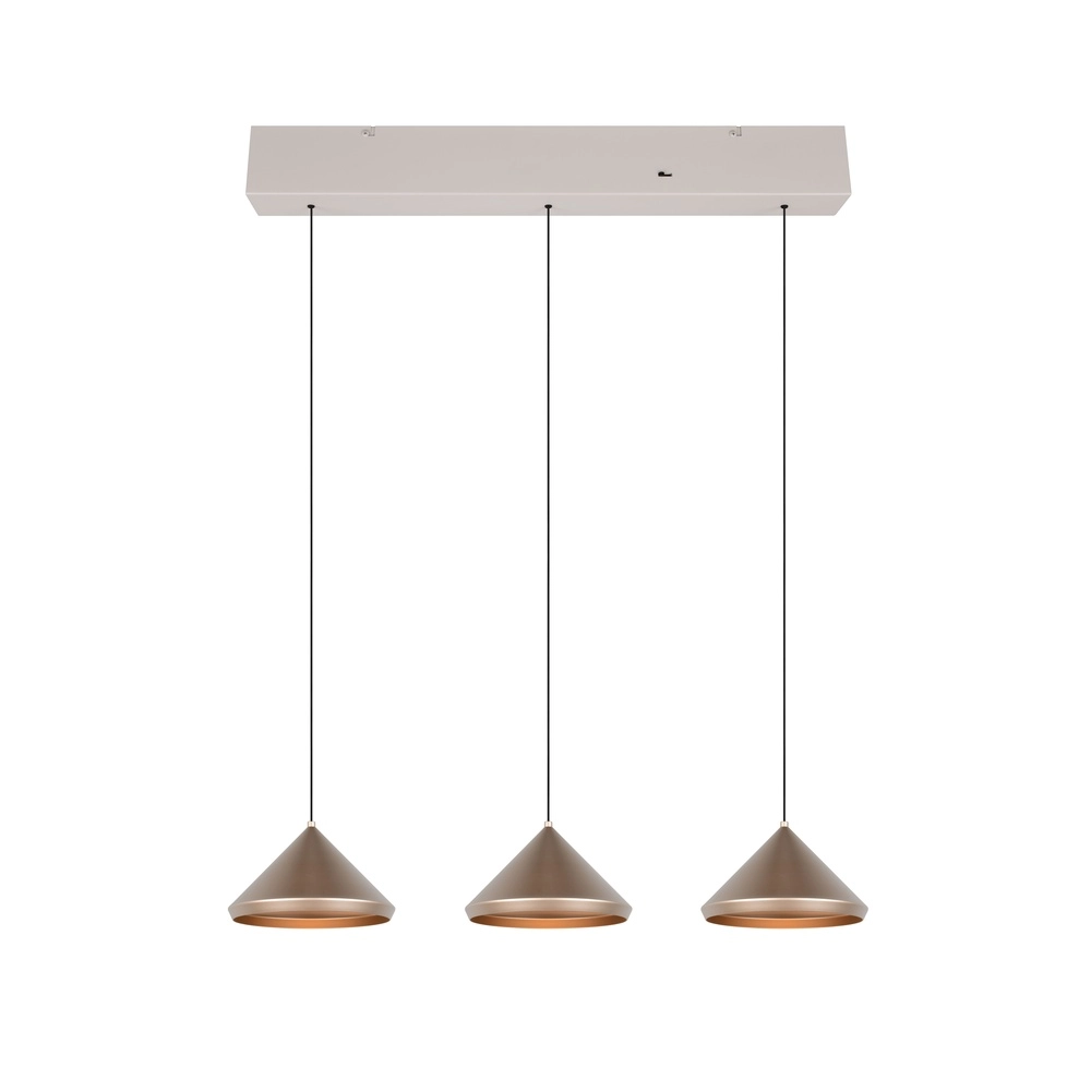 3-lichts hanglamp Laguna koffie bruin Trio 4017807671056