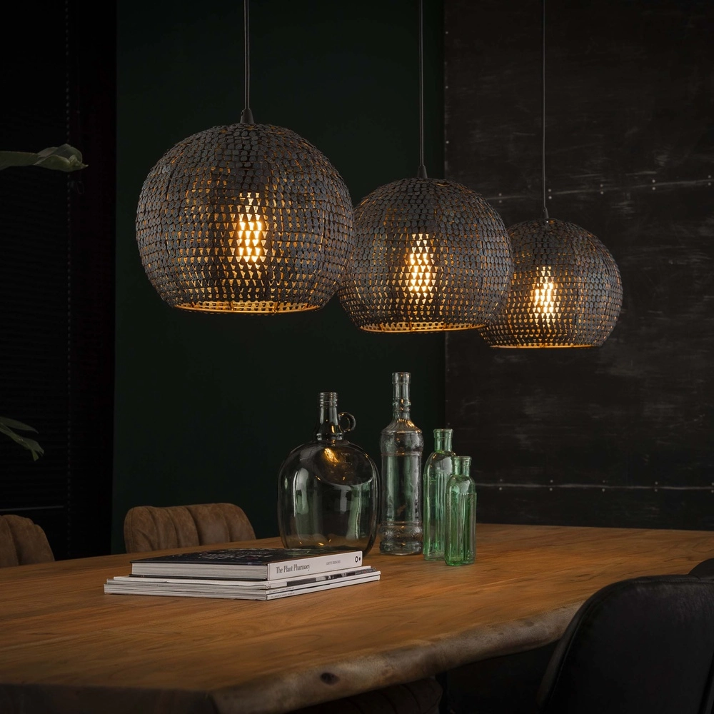 3L Schubbenlook hanglamp Armor 3x Ø 26cm