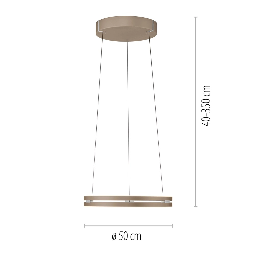 Kantoor hanglamp Pure E-Loop bronce - Ø 50cm Paul Neuhaus 4012248398357