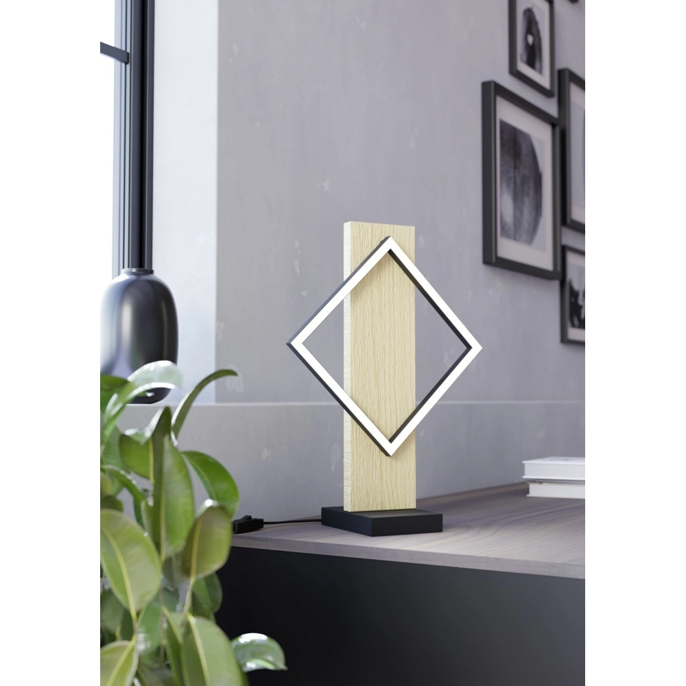 Design tafellamp Boyal zwart met hout Eglo 9008606351923