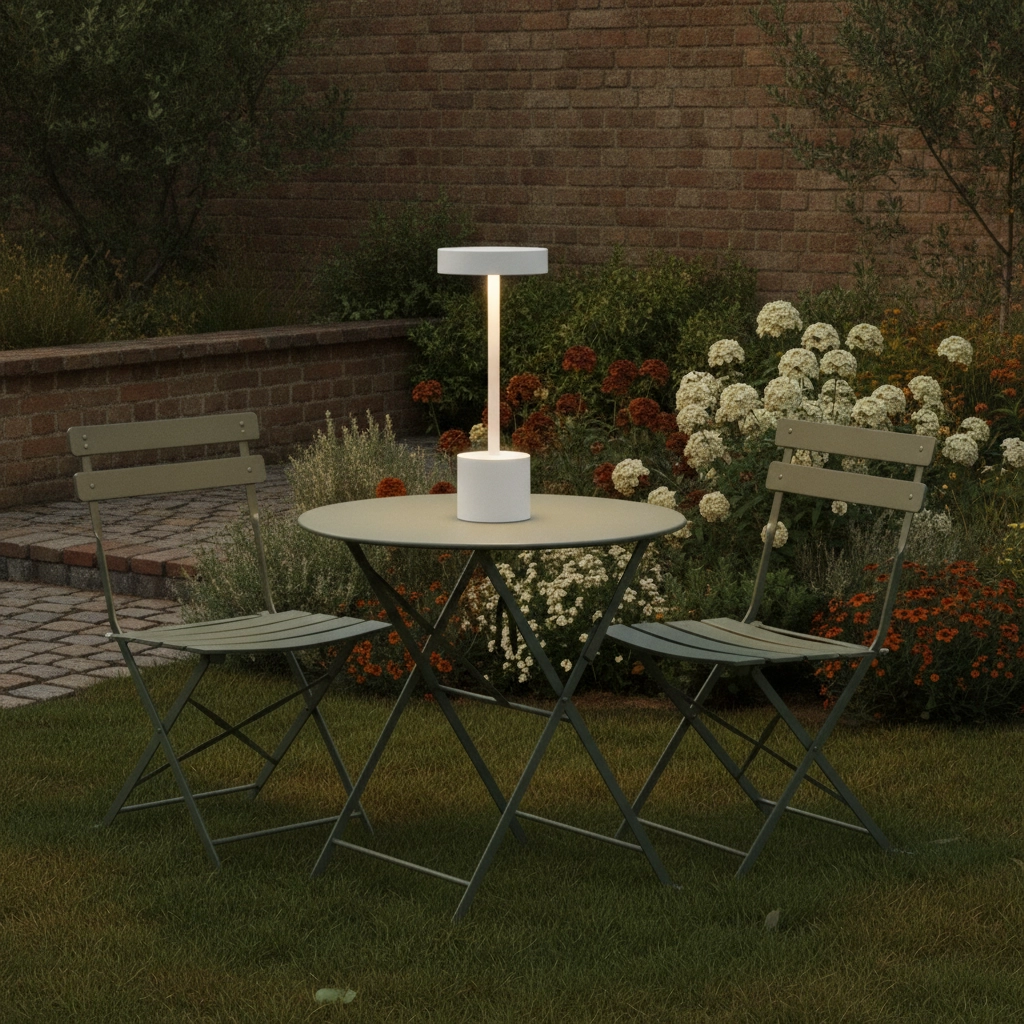 Design tafellamp Fumo oplaadbaar wit