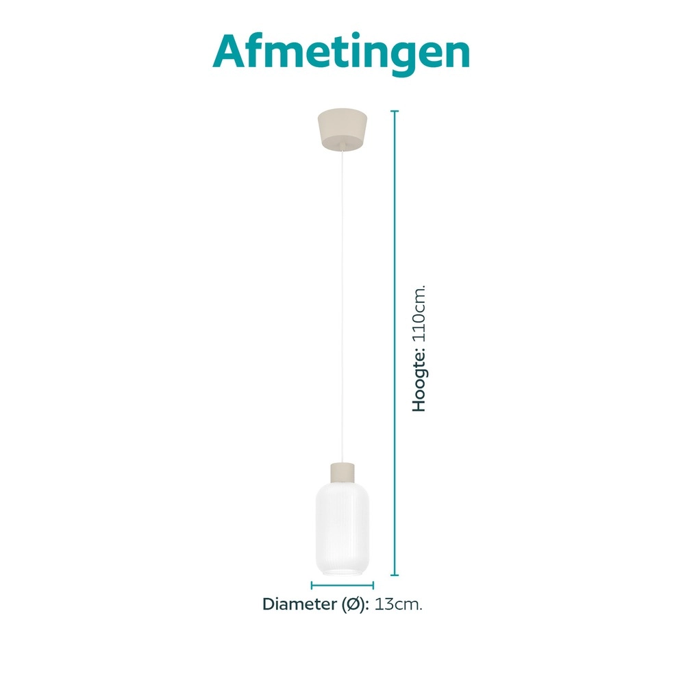 Design hanglamp Dasmina zand bruin met wit Ø 13cm Eglo 9008606406296