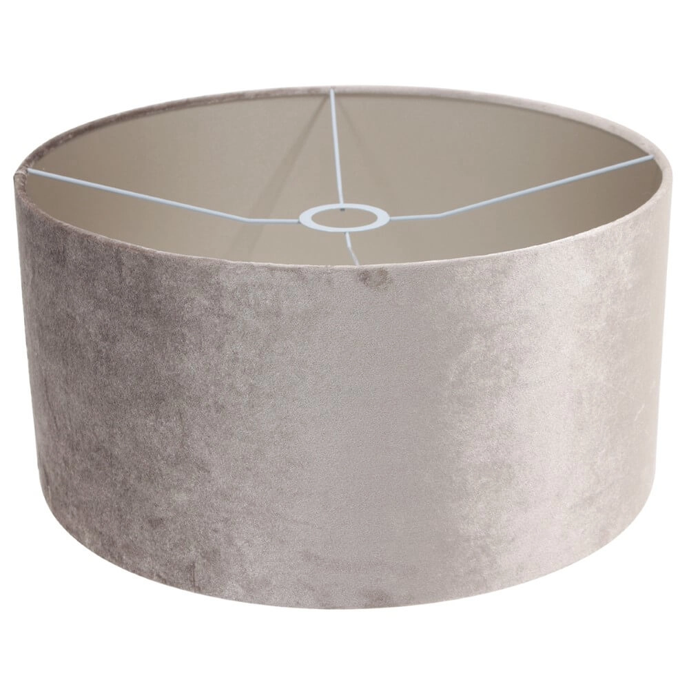 Zwarte schemerlamp Stang met taupe velours kap Steinhauer 8712746166842