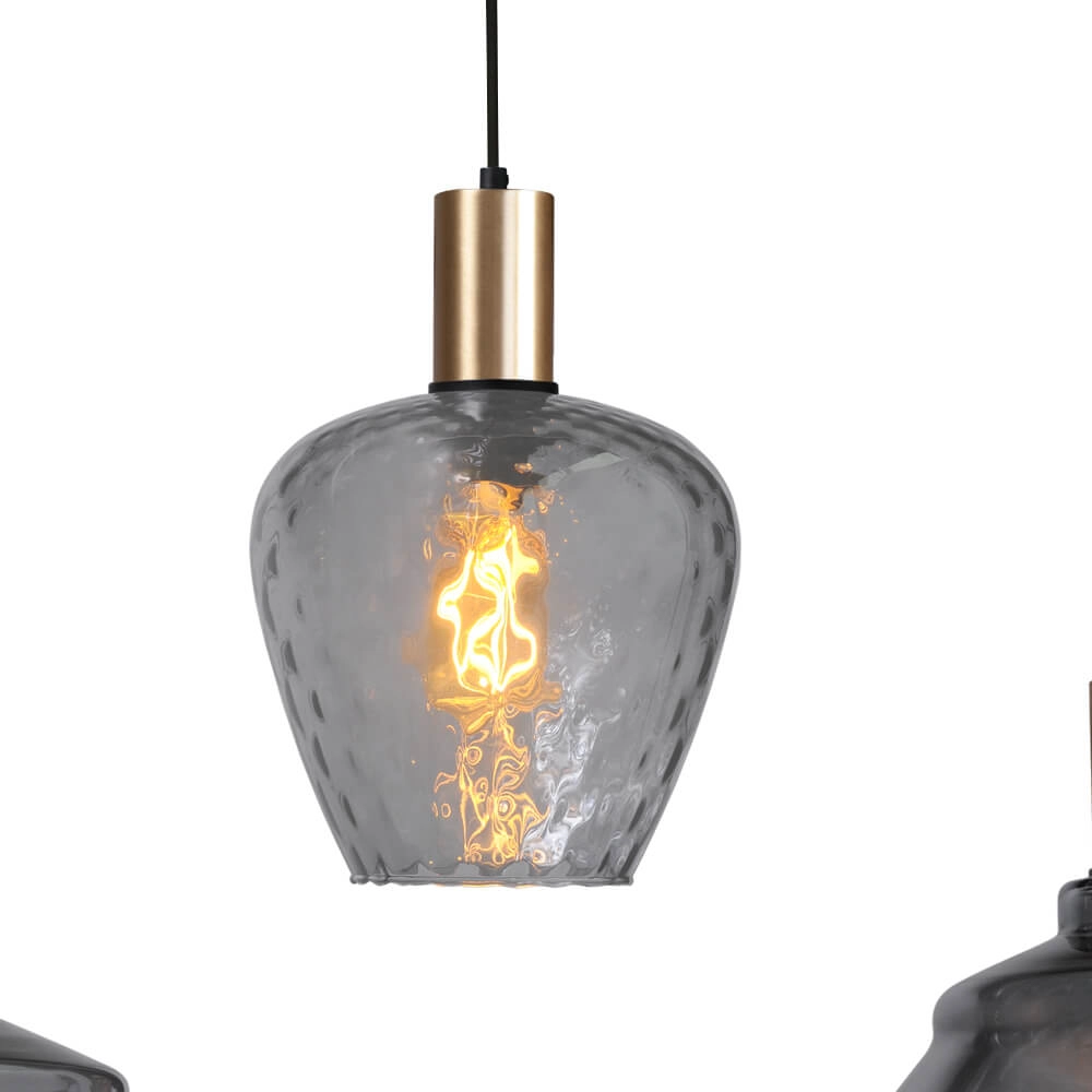 5-lichts hanglamp - goud - Porto met verschillende glazen Masterlight 8718121270401