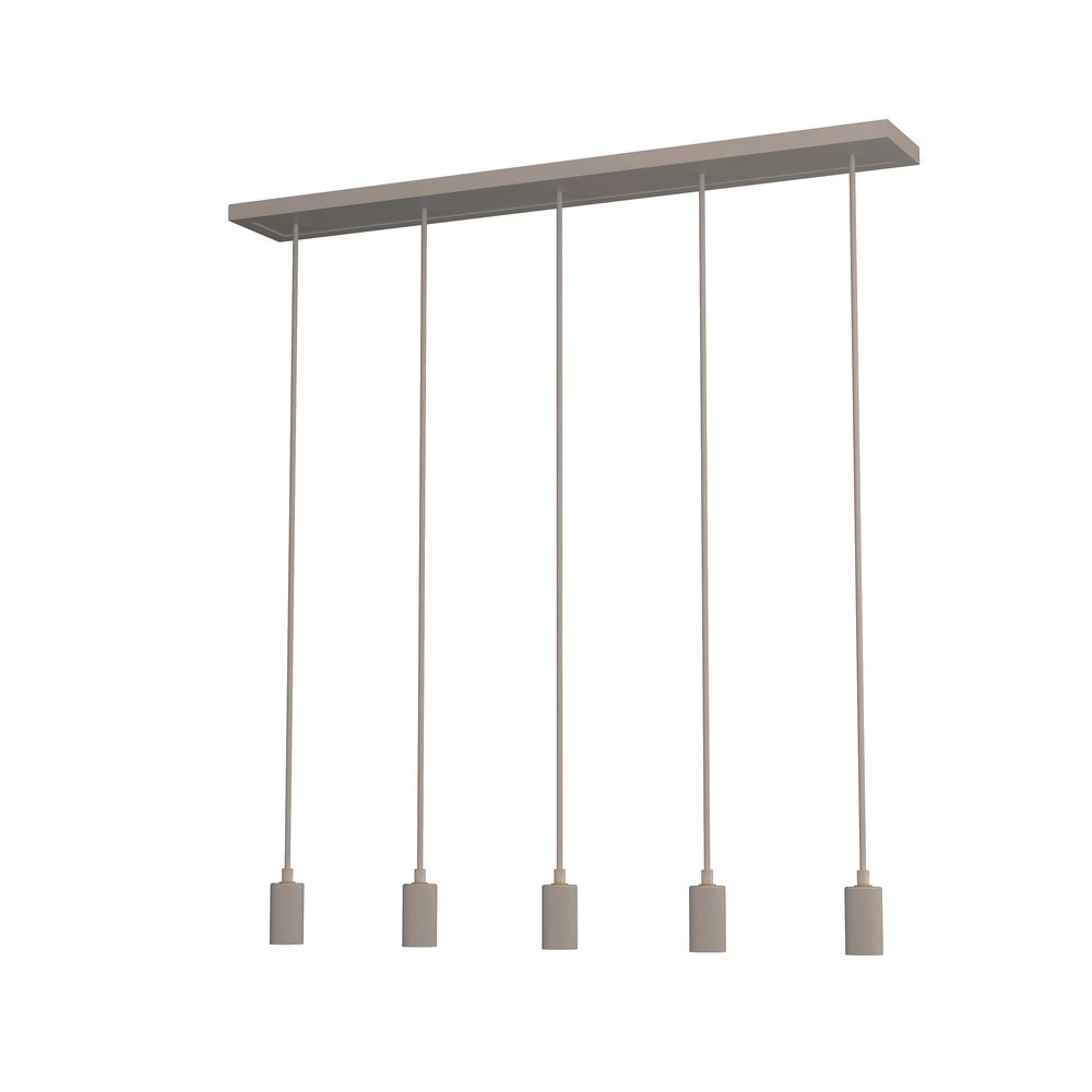 Zand bruine hanglamp Madox 5-lichts recht