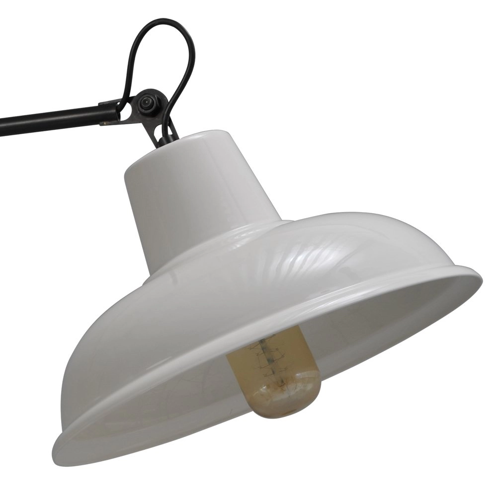 Retro witte wandleeslamp Industria 123cm zwart met wit Masterlight 8718121235721