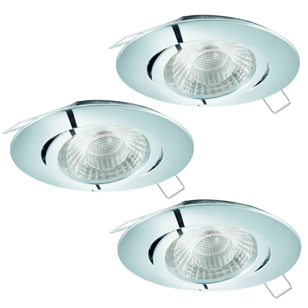 Set van 3 inbouwspots Tedo 1 chroom