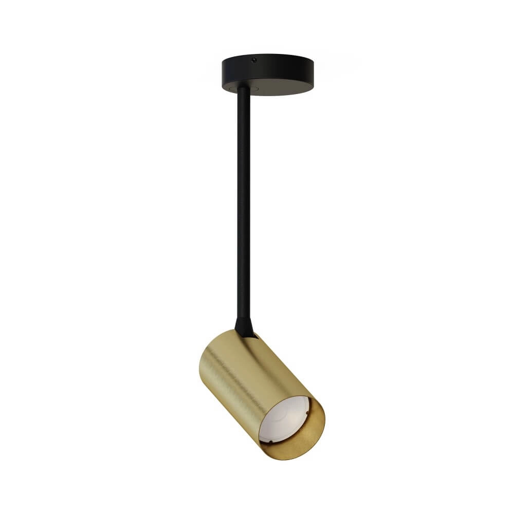 Gouden plafondspot Mono Long kantelbaar