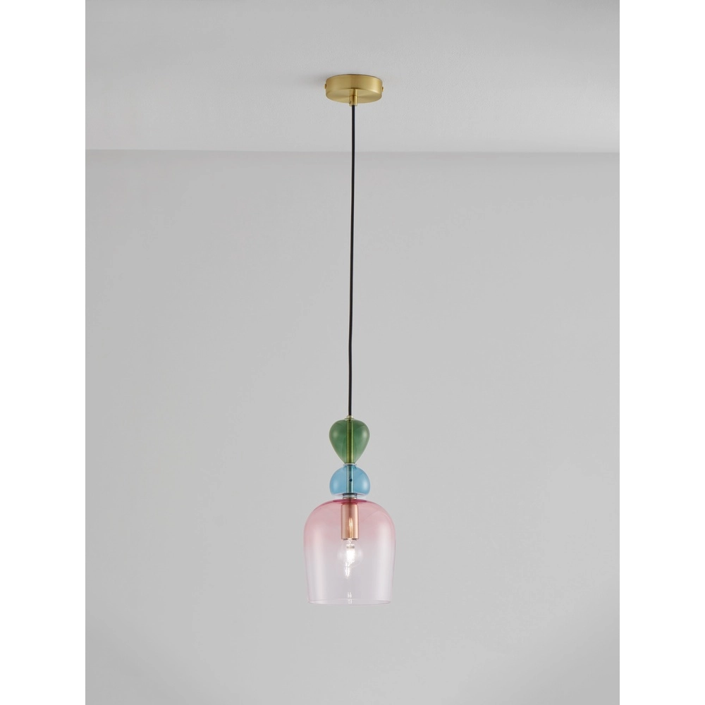 Gekleurde hanglamp Murano roze Lyora 5212017434197