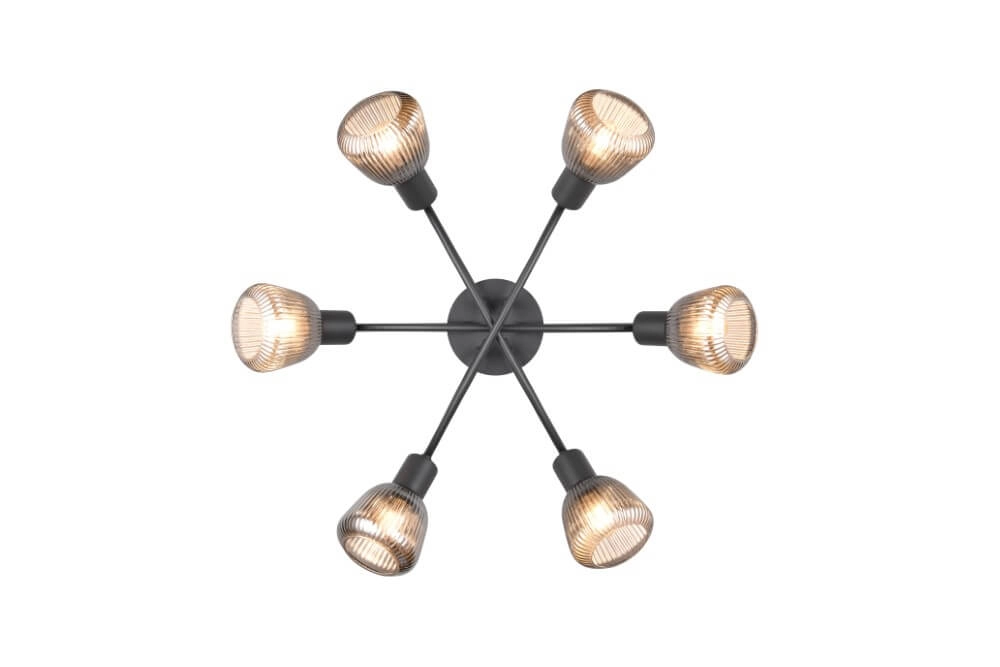 Plafondlamp Tarifa met geribbeld glas Trio 4017807615869