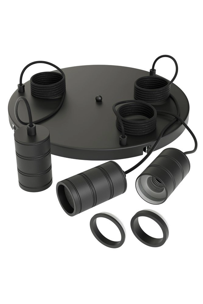 Triple Pendel Cord Disc 3-lichts 40cm zwart