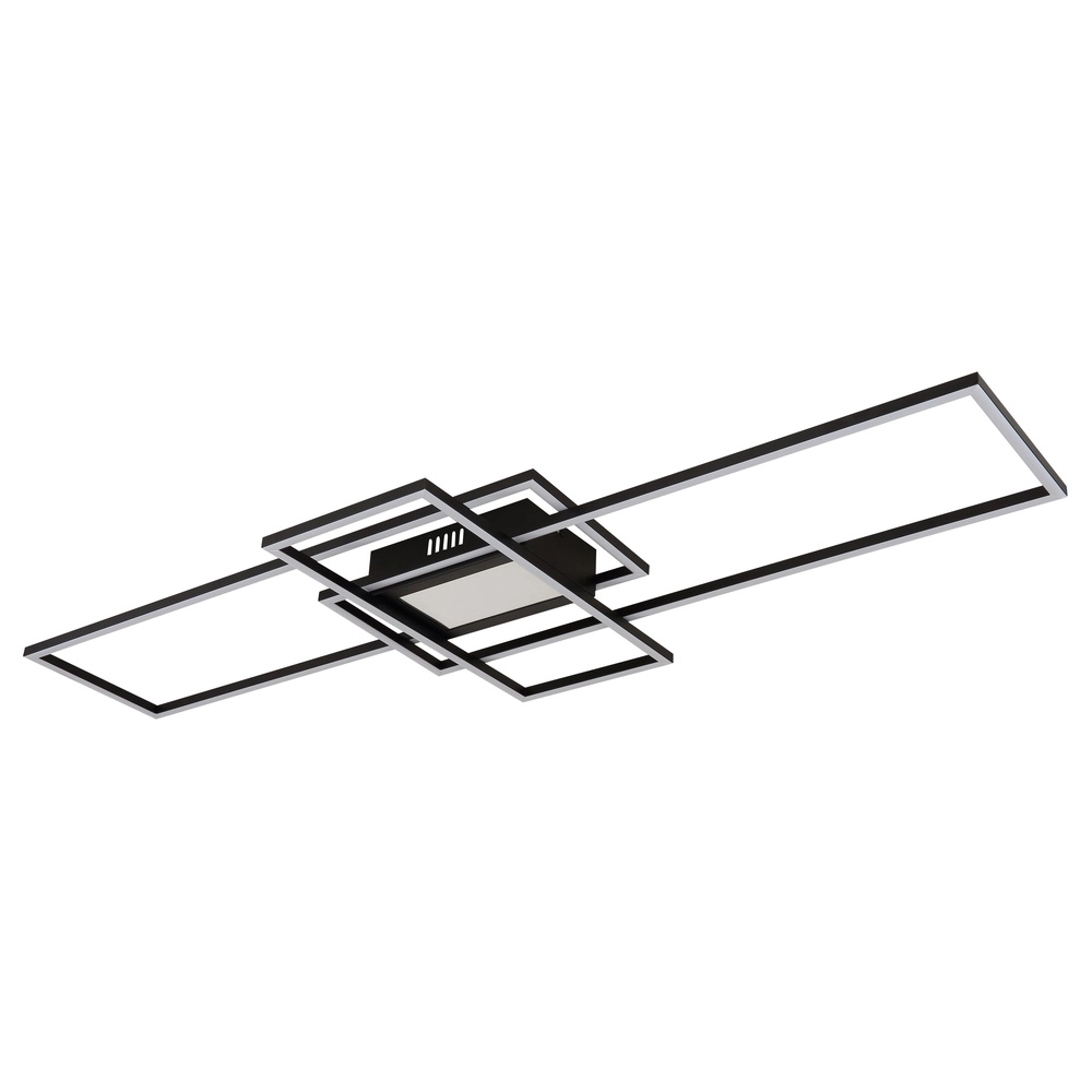Moderne plafondlamp Saunders zwart rechthoek110cm Globo 9007371481354