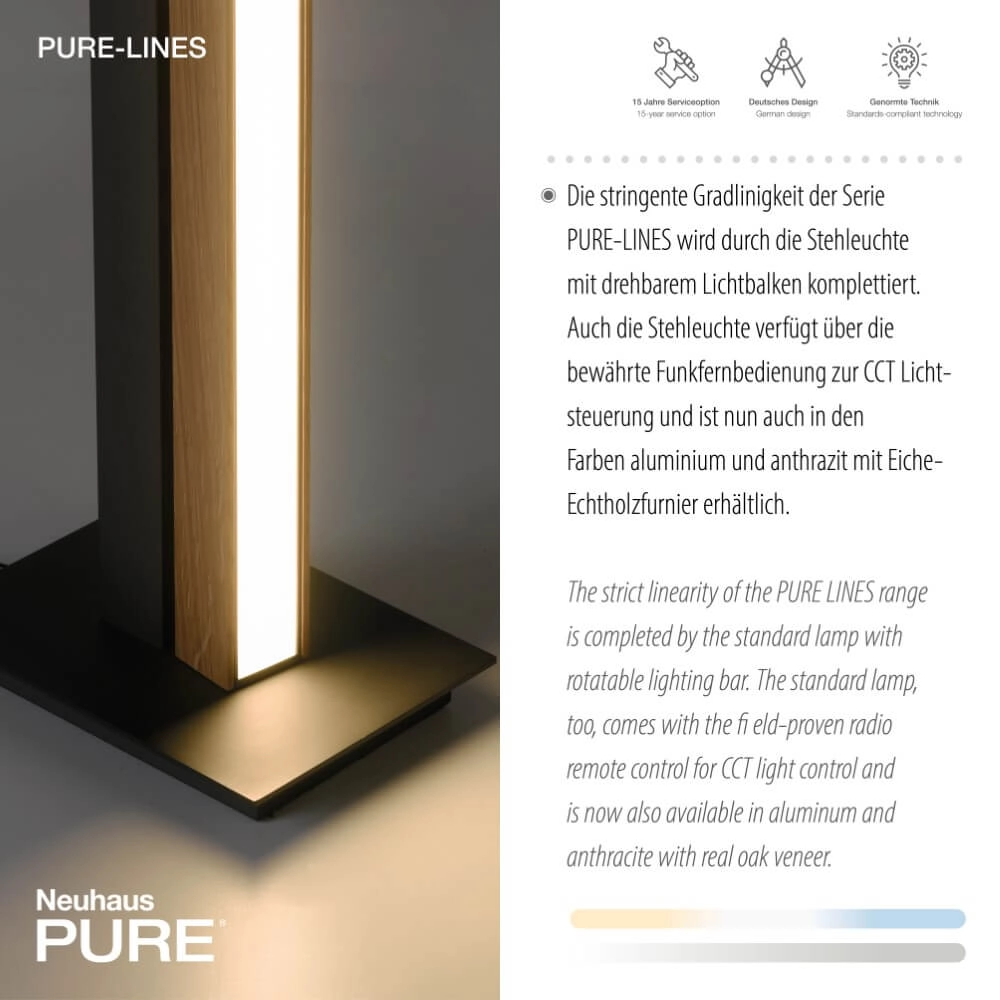Vloerlamp Pure-Lines hout Paul Neuhaus 4012248375754