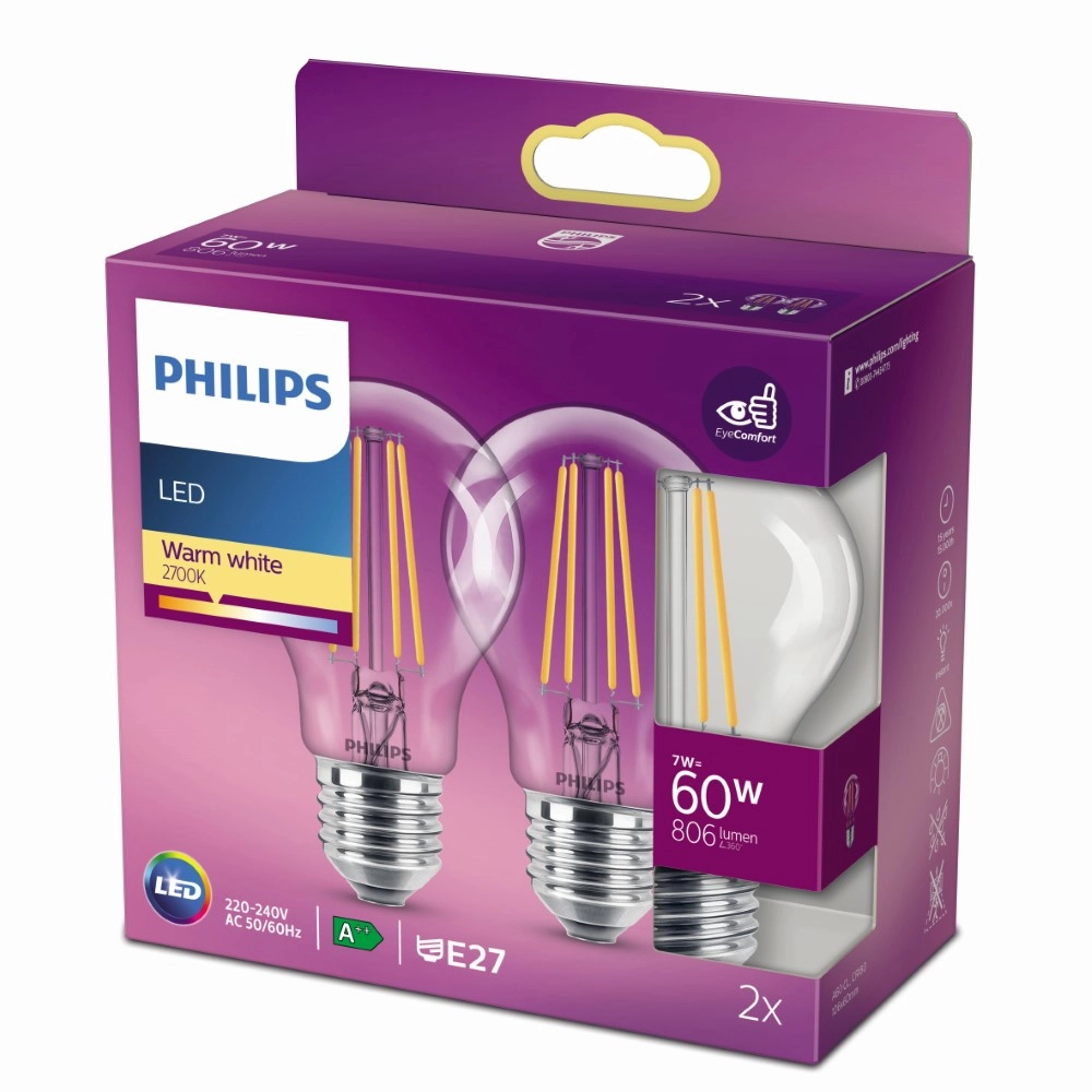 7W - E27 - 2700K - 806 lumen set van 2