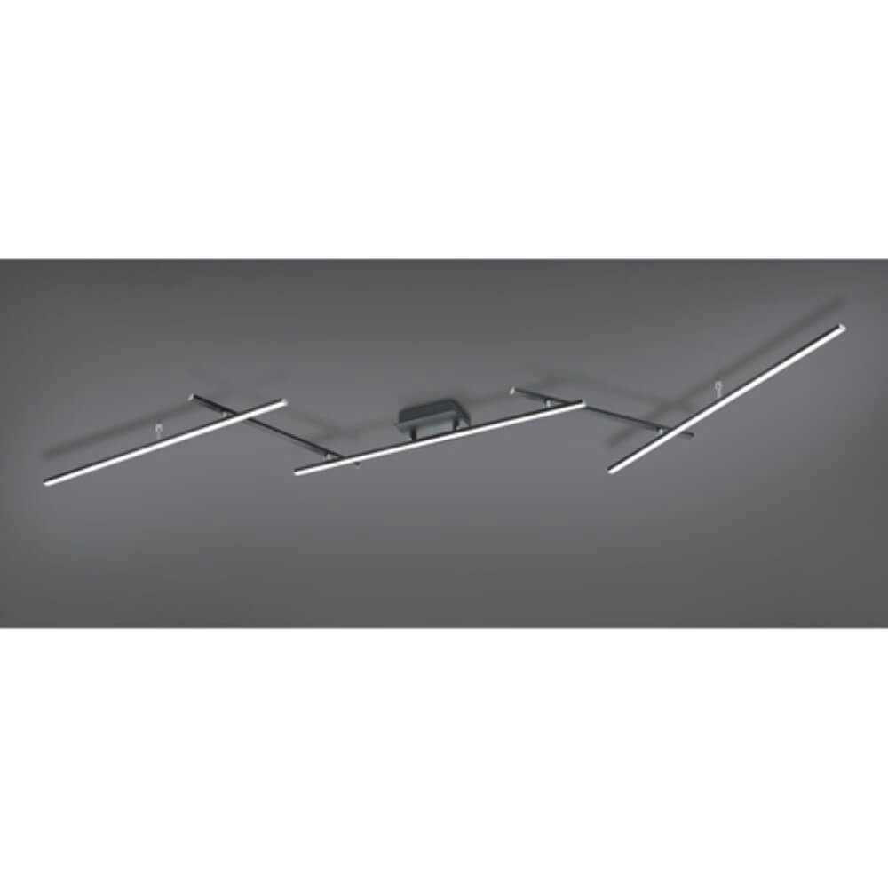 Plafonnière Arvin 4-stripe zwart Trio 4017807504040