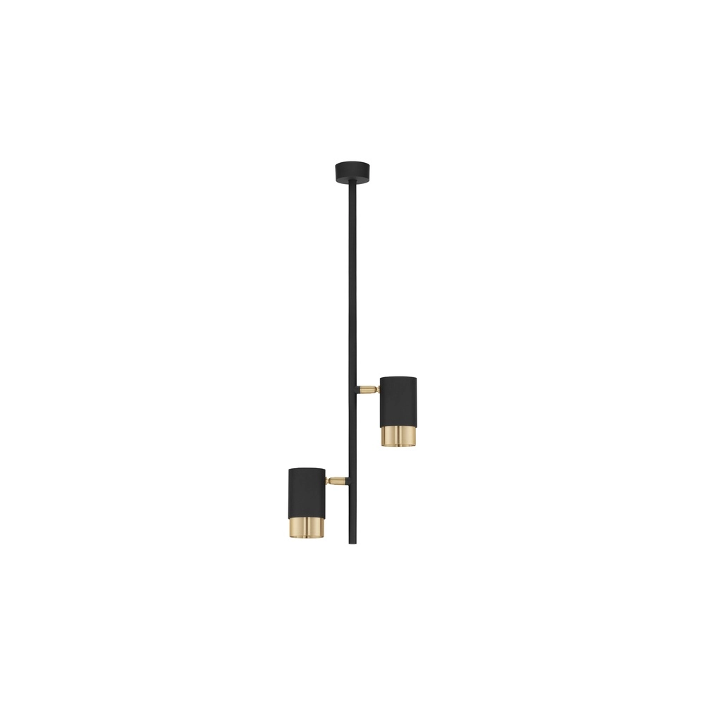 Plafondlamp Pongo dubbel zwart met goud Lyora 5212017441737