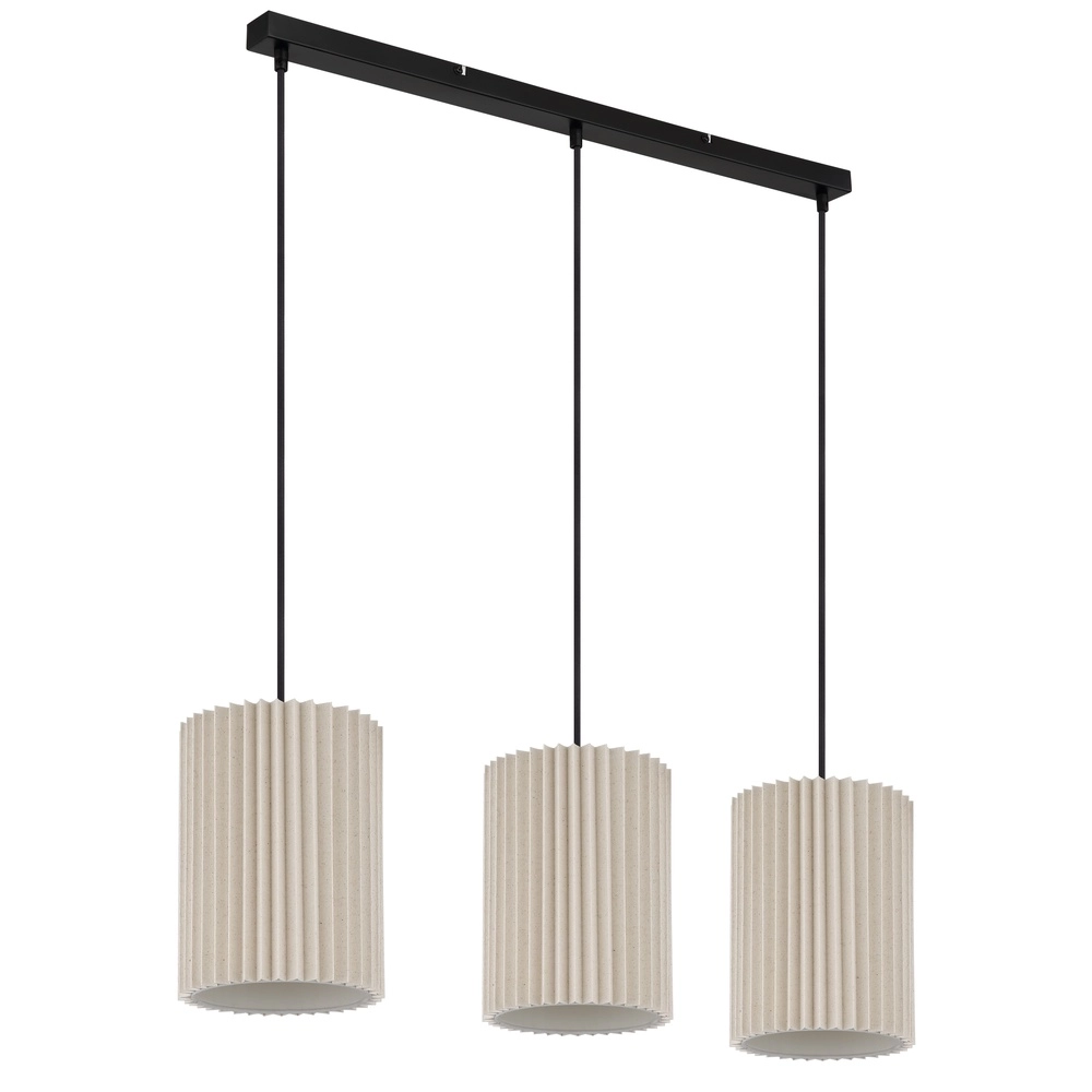 3-lichts hanglamp Page zwart met wit recht Globo 9007371522606