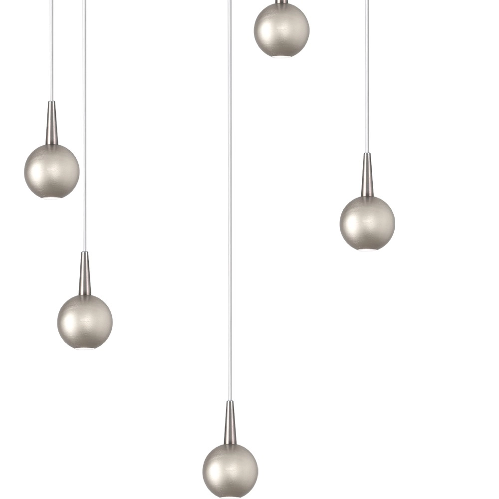 5-lichts hanglamp Talana nikkel Ø 35cm DTW Masterlight 8718121353982
