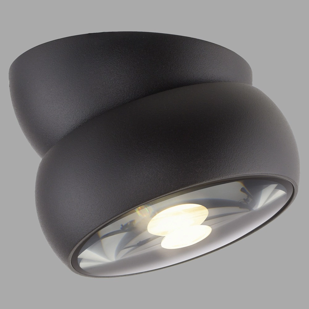 Zwarte opbouwspot Pure Move Ø 11cm - Led