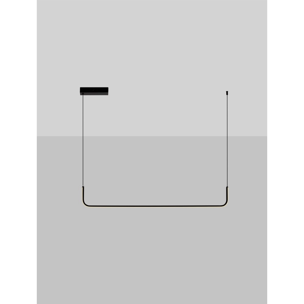 Strakke hanglamp Strita zwart enkel
