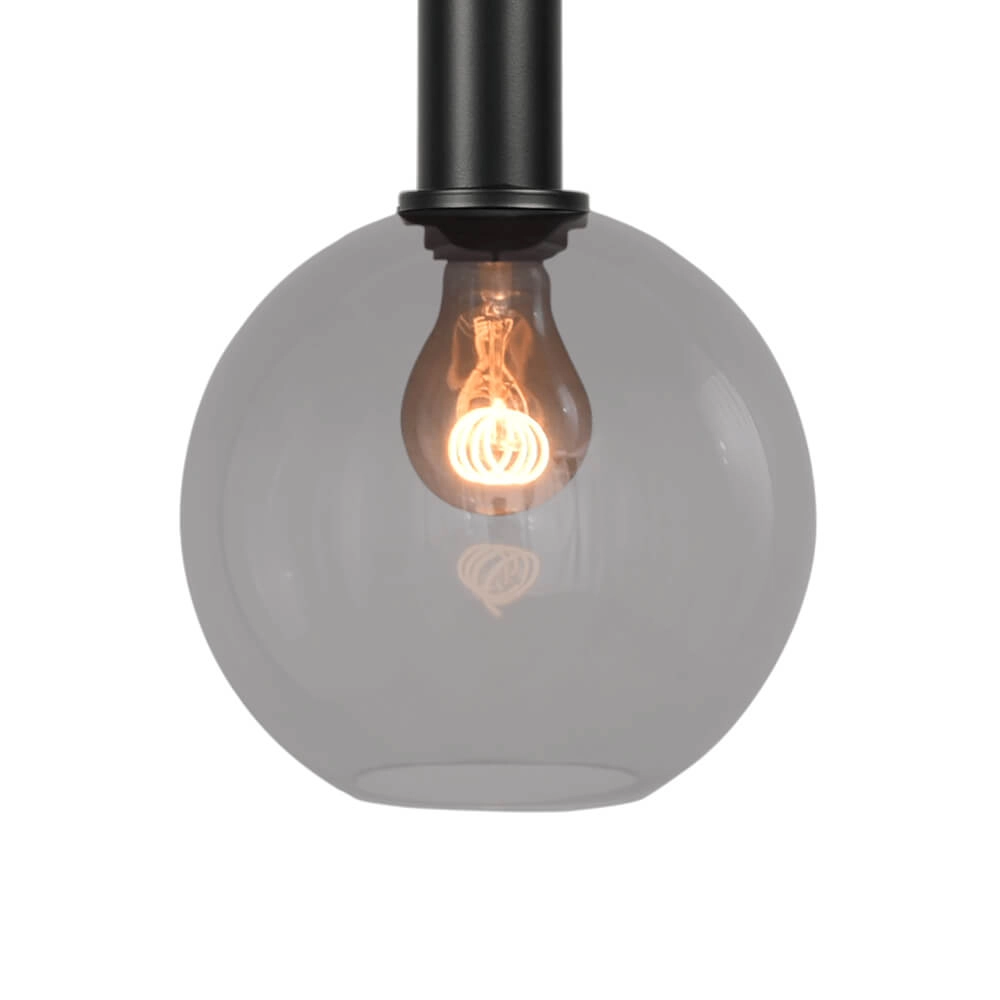 Hanglamp Ø 20cm Bella 2 Zwart met smoke glas Masterlight 8718121256382