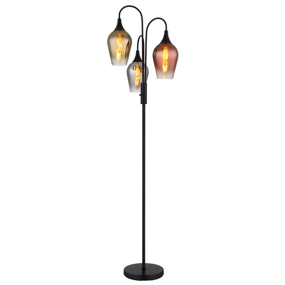 Vloerlamp Lavus gekleurd glas 3-lichts