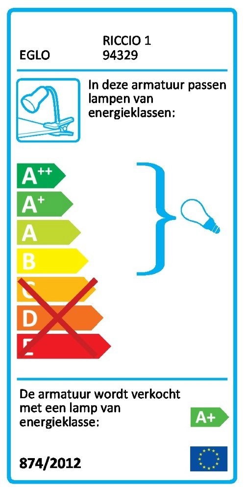 Klemspot Riccio 1 Eglo 9002759943295