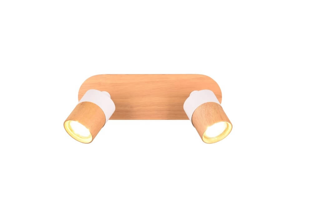Plafondlamp hout met wit Aruni 2-lichts Trio 4017807562316