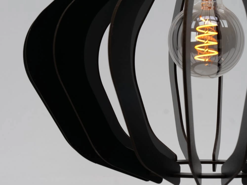 Zwart houten hanglamp Velasco Ø 38cm Eglo 9008606224074