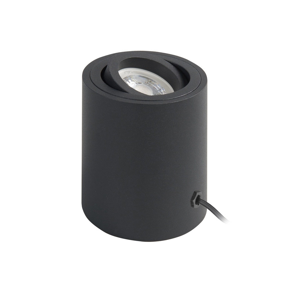 Strakke tafellamp Rebel rond zwart Ø 8cm