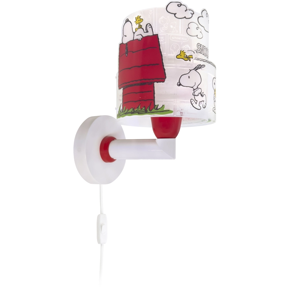 Wandlamp Snoopy wit met rood Dalber 8420406763095
