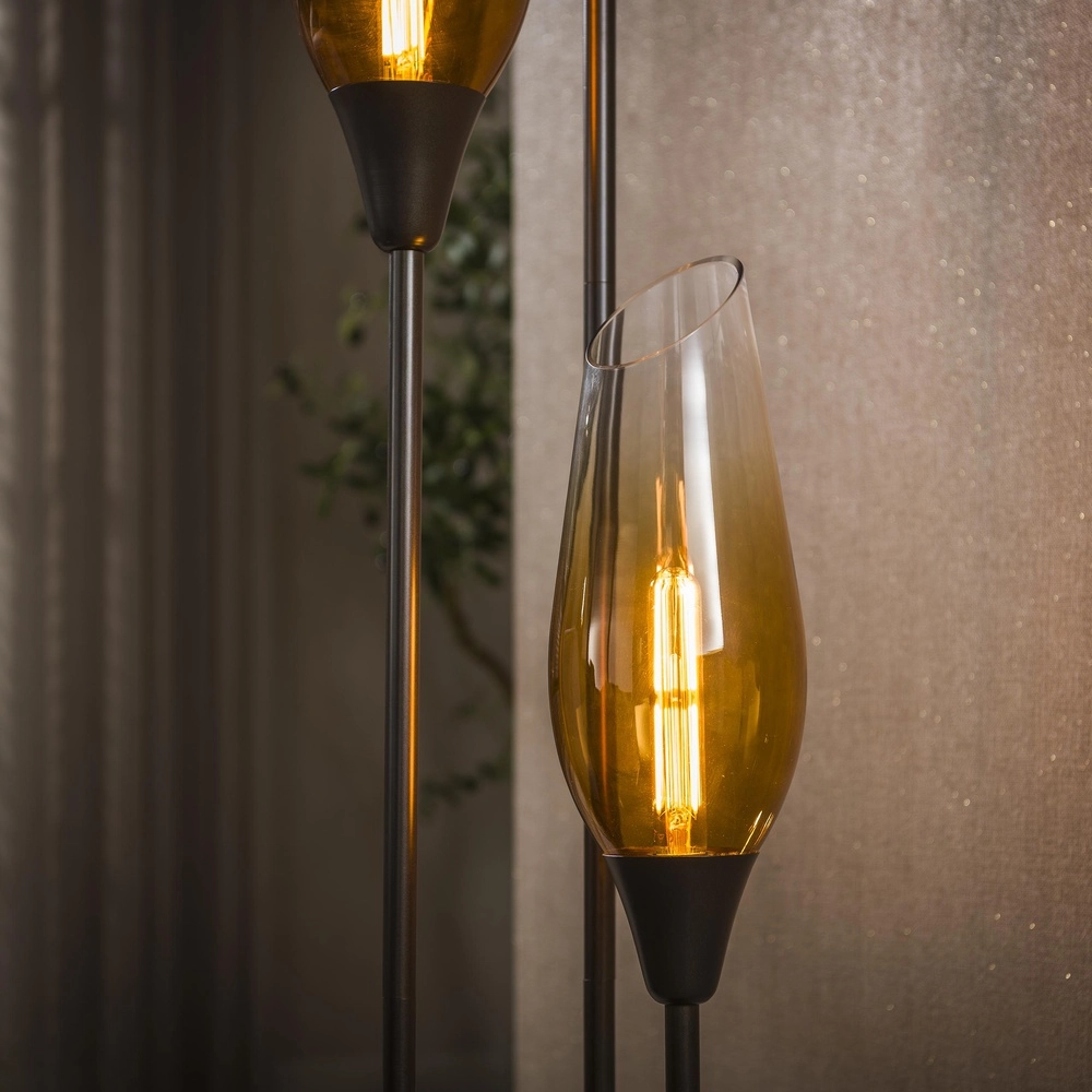 Glazen vloerlamp Cocoon 3x E27 - 168cm - fading glas Lyora 8716803511880