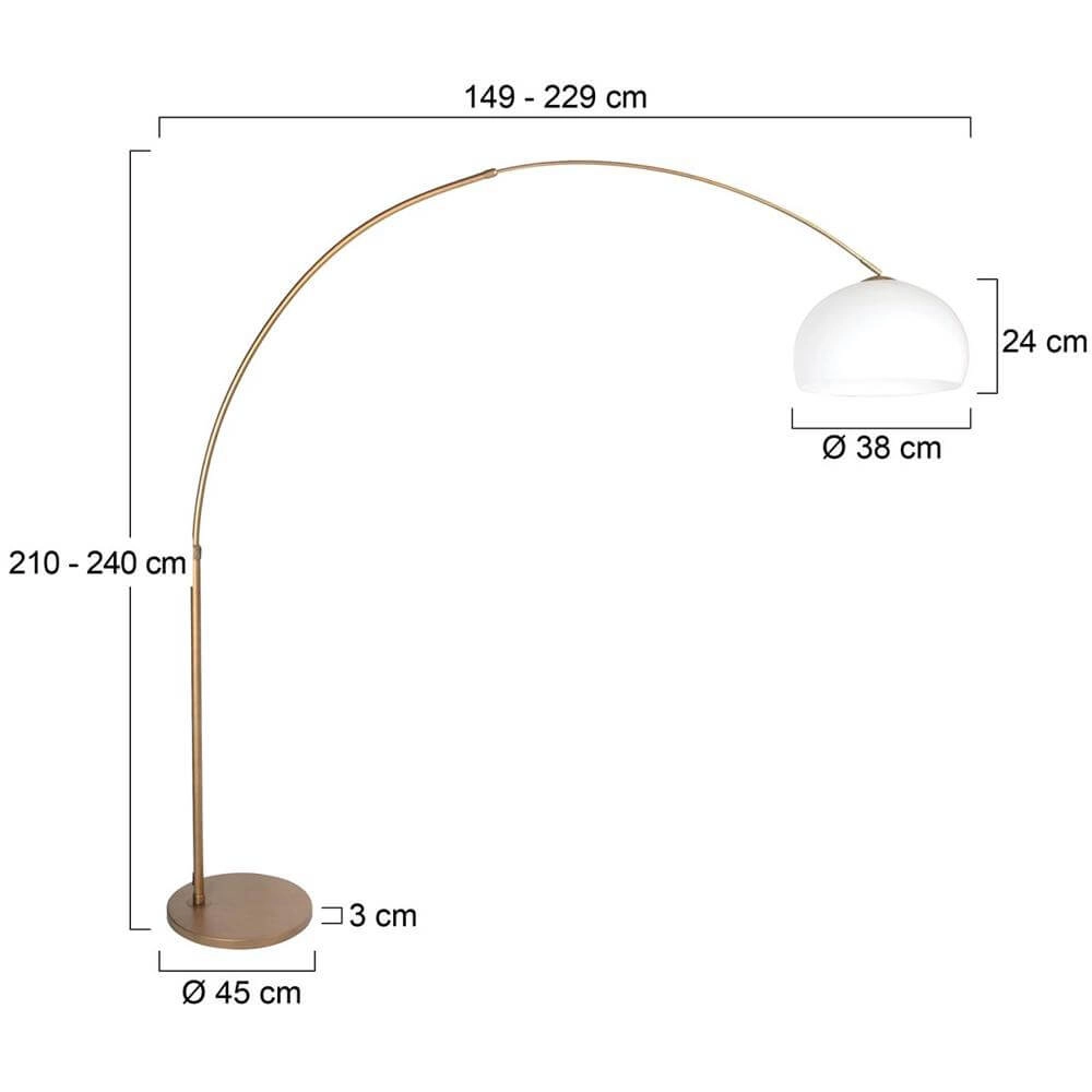 Booglamp Sparkled Light brons met bol witte kap Steinhauer 8712746179828