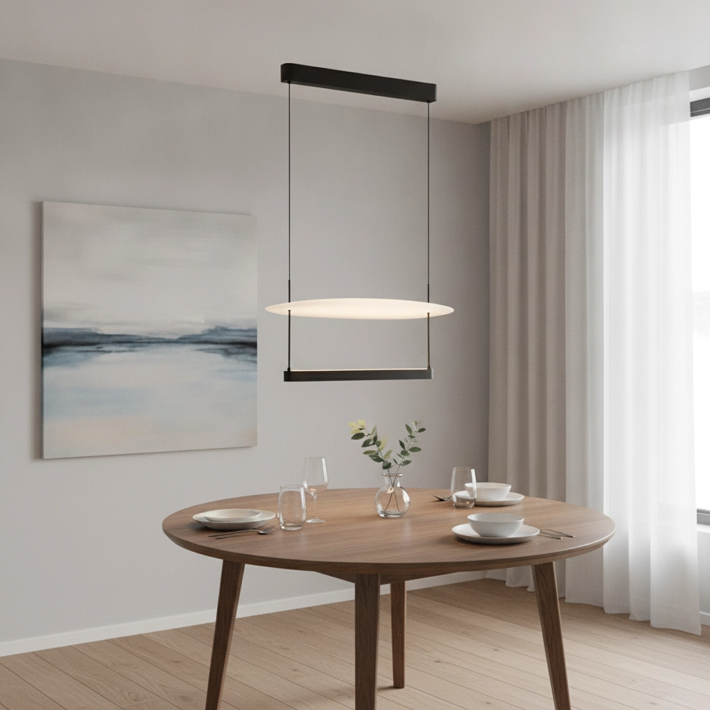 Hanglamp Diona Ø 60cm zwart met wit 2700K