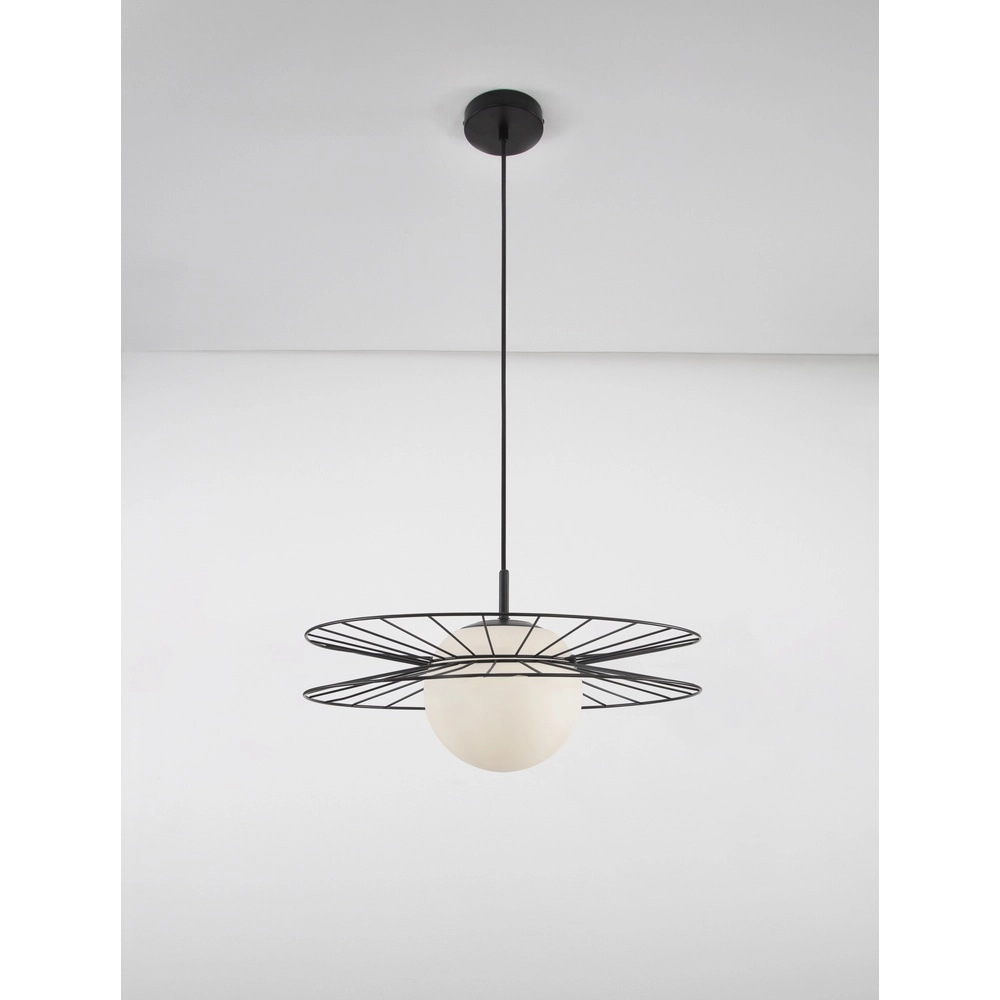 Zwarte hanglamp Ellery Ø 45cm