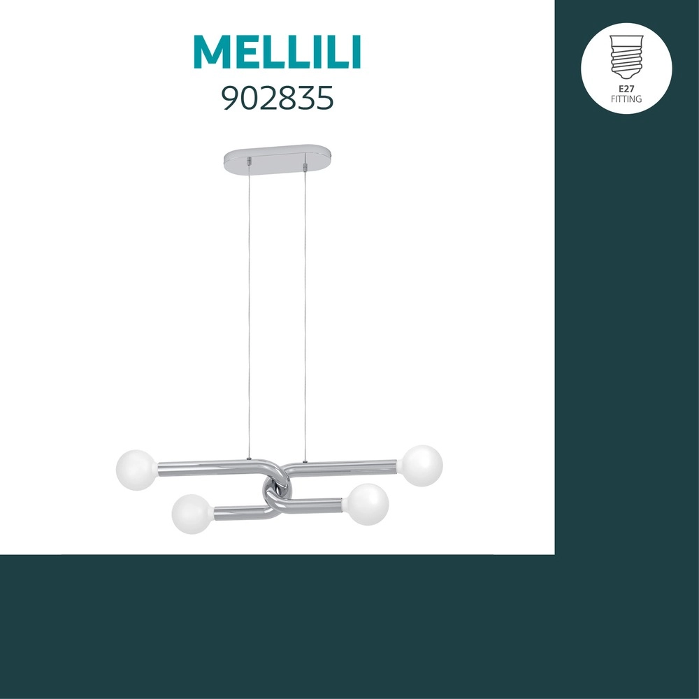 Design hanglamp Mellili chroom Eglo 9008606406661